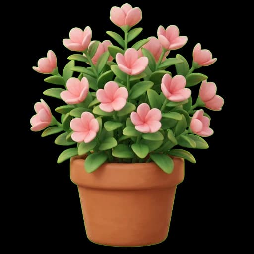 Une plante fleurie resplendissante après sa convalescence, feuillage dense et fleurs épanouies dans un pot en terre cuite